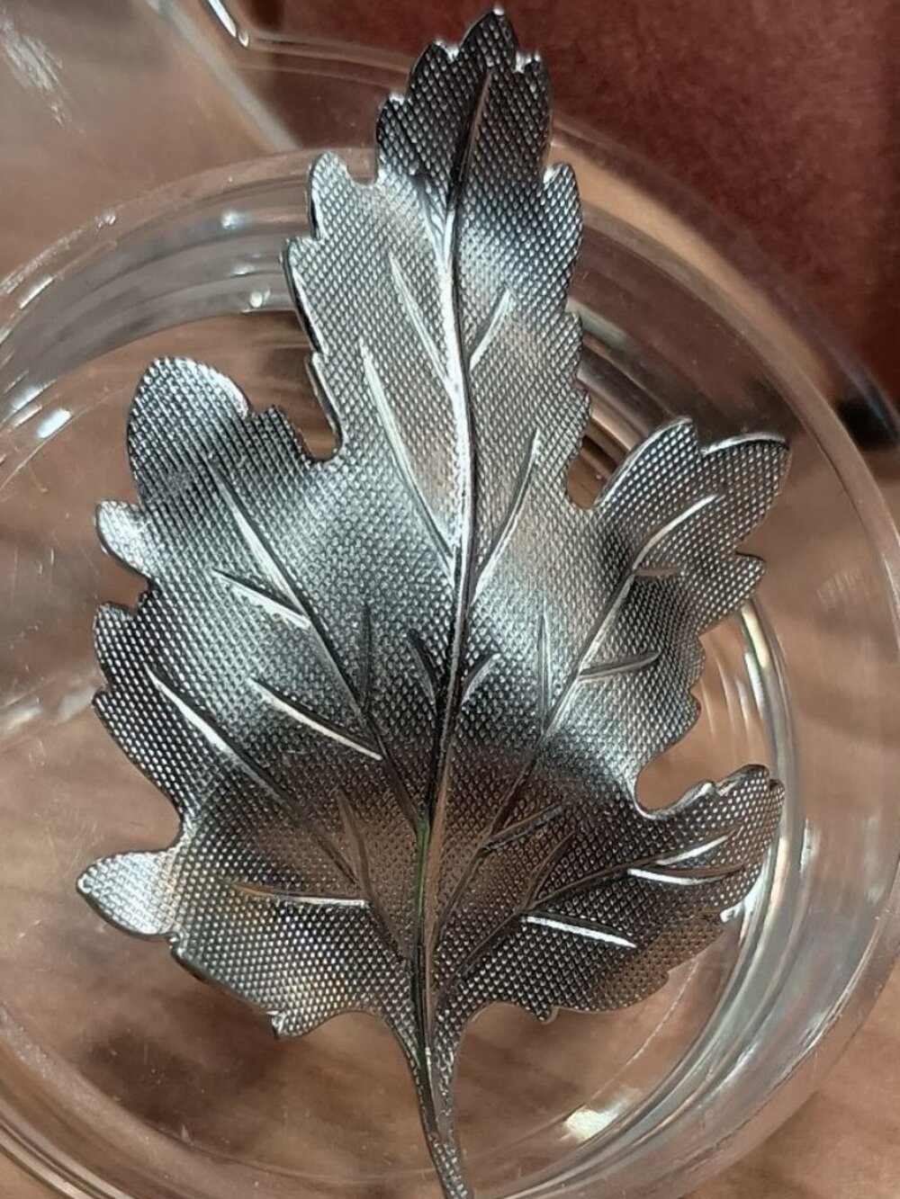 Vintage Carl Art Sterling Silver Textured Leaf Brooch Pin